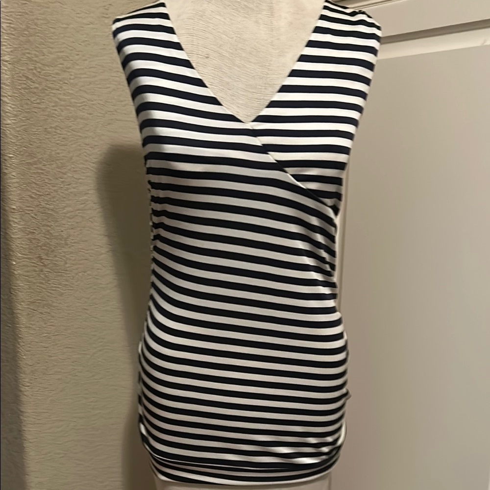 Jean Paul Gauliter for Target Navy White Striped V-Neck Women's Top XS